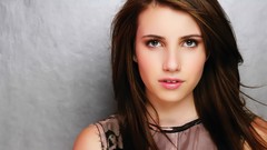 Woman Celebrity brown eyes emma roberts redheads portraits
