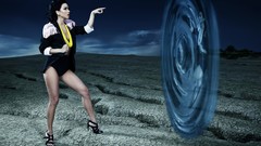 Woman Celebrity brunettes Photo manipulation high heels Elena 