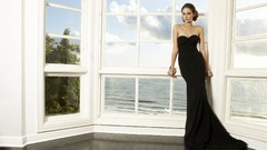 Woman Celebrity brunettes willa holland black dress