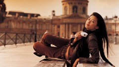 Woman Celebrity Cameras Actress asians long hair black hair 