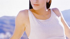 Woman Celebrity Courteney Cox Actress tank tops brunettes black 