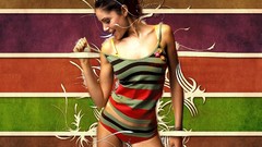 Woman Celebrity dancing brunettes models