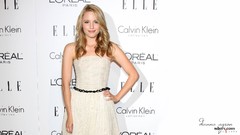 Woman Celebrity faces Actress blondes white dress dianna agron 