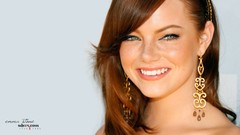Woman Celebrity faces Actress earrings laughing emma stone 
