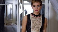 Woman Celebrity faces Actress short hair emma watson see-through