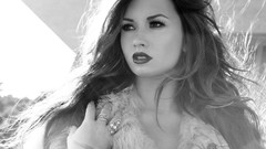 Woman Celebrity faces demi lovato singers models grayscale