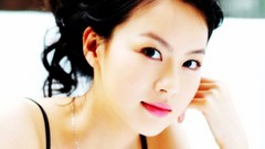 Woman Celebrity faces shoulders asians brunettes black hair