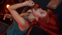 Woman Celebrity hayley williams paramore microphones singers 