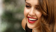 Woman Celebrity Jessica Alba faces Actress smiling long hair