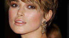 Woman Celebrity Keira Knightley faces Actress brunettes short 