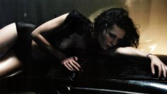 Woman Celebrity Kirsten Dunst Actress lying down cleavage