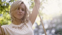 Woman Celebrity Kristen Bell faces Actress blondes models swings