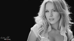 Woman Celebrity Kristen Bell faces Actress models grayscale