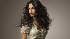 Woman Celebrity Megan Fox Actress brunettes grey background