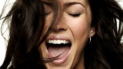Woman Celebrity Megan Fox faces Actress screaming studio closed 