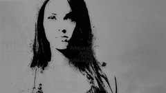 Woman Celebrity Megan Fox monochrome Actress brunettes black 