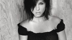 Woman Celebrity monochrome brunettes black dress Tiffani Amber 