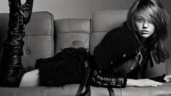 Woman Celebrity monochrome couch miley cyrus singers