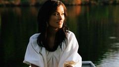 Woman Celebrity Olivia Wilde brunettes white dress