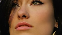 Woman Celebrity Olivia Wilde faces Actress brunettes black hair 