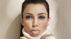 Woman Celebrity tongue kim kardashian