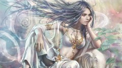 Woman cgi golden artwork