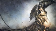 Woman chains tattoos artwork luis royo fantasy art torn clothing