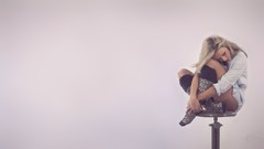 Woman chairs blondes panties Aaron Tyree