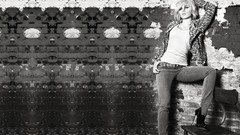 Woman chairs jeans Scarlett Johansson monochrome Actress 