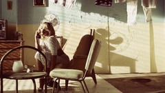 Woman chairs telephone fans rihanna sunlight singers fashion 