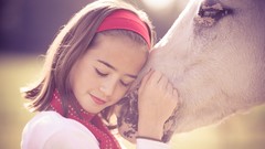 Woman children Horses girls with horses