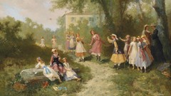 Woman children paintings artwork