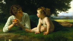 Woman children paintings Temptation artwork William-Adolphe 