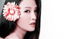 Woman China asians models flower in hair