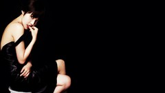 Woman China black background asians models