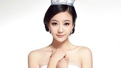 Woman China white background asians models crowns