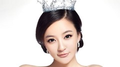 Woman China white background asians models crowns