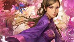 Woman Chinese long hair brunettes