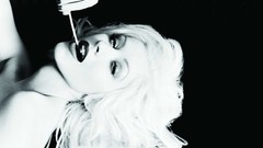 Woman Christina Aguilera grayscale