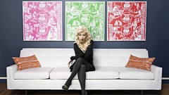 Woman Christina Aguilera stockings blondes couch