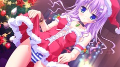 Woman Christmas Anime fans anime girls blue eyes fan art purple 