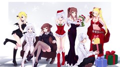 Woman Christmas anime girls