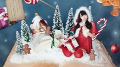 Woman Christmas asians magazine scans Santa outfit candy canes