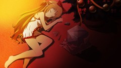 Woman Christmas Ribbons Christmas trees anime girls brunettes 