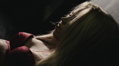 Woman Cigarettes blondes models underwear red lingerie