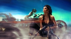 Woman Cigarettes girls with guns motorbikes