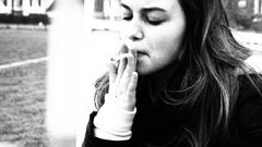 Woman Cigarettes monochrome smoking