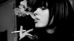 Woman Cigarettes monochrome smoking