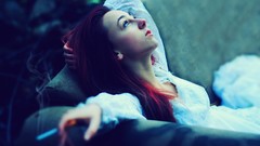 Woman Cigarettes redheads