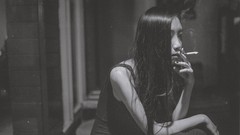 Woman Cigarettes smoking asians models